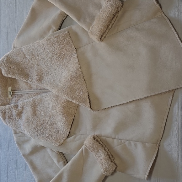 Oddy Faux Shearling & Faux Fur Cream Jacket Women's Size S - Picture 2 of 10